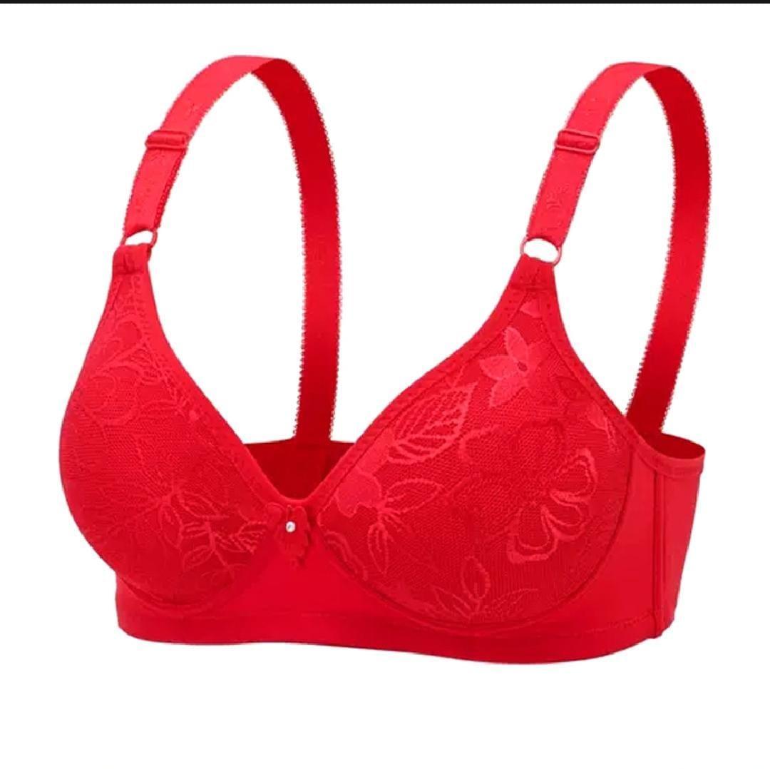 Luxurious Cotton Embroidered Full Cup Bra - Padded Comfort, 1 Pcs